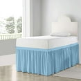 thumbnail image 2 of Dorm Bed Skirt - Microfiber College Bed Skirt with Panel Ties Light Blue Solid, 36" Drop Twin XL Size, 2 of 5