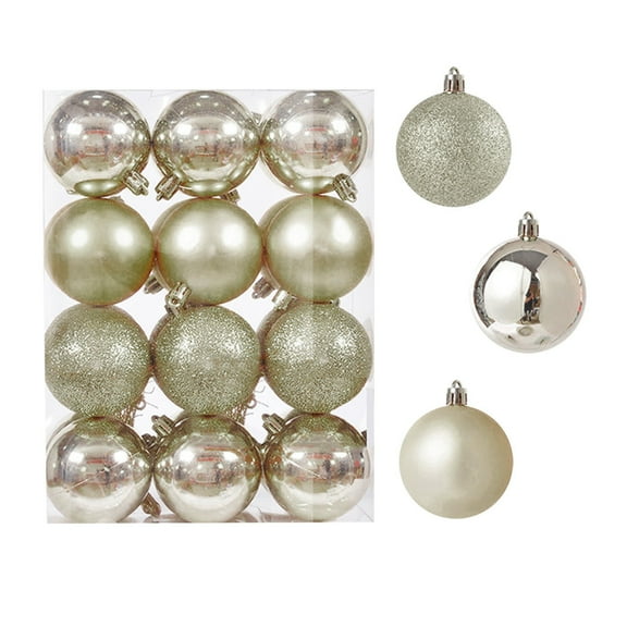 Begzeat Christmas Balls Ornaments, Shatterproof Christmas Tree Decorations Hanging Ball, Christmas Ornament, Christmas Plastic Balls Electroplating Decoration Hanging Decoration Set 24pc 1.18in/3cm