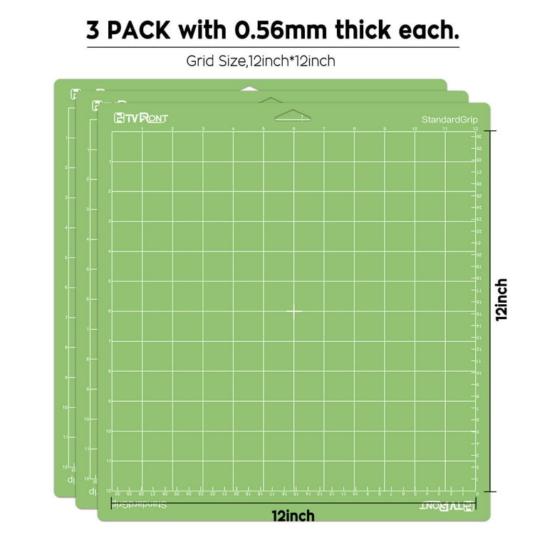 Cutting Mat for Cricut 12 Pack 12x12 Variety Grip Sticky Pad Replacement Accessories for Cricut Maker 3/Maker/Explore 3/Air 2/Air/One and Silhouette