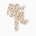 thumbnail image 1 of PatPat Pijamas de bambú para bebés y niños pequeños con estampado infantil (conjunto de 2 piezas apretadas), 1 of 3
