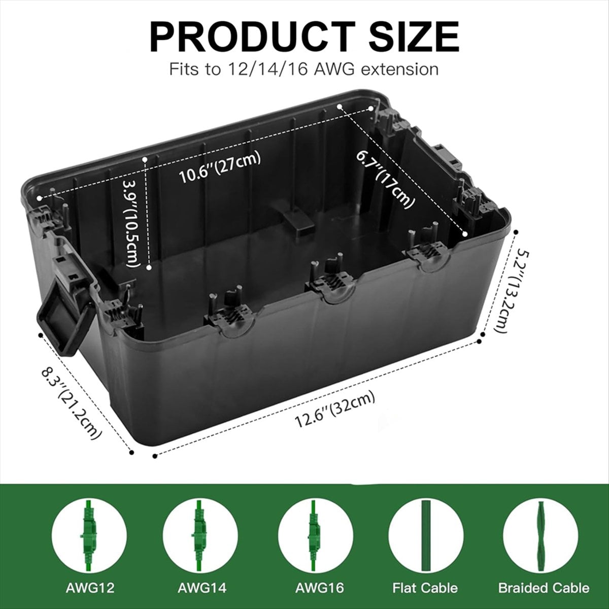 Outdoor Electrical Box Large Outdoor Extension Cord Cover Waterproof Weatherproof Connection Box for Outside Power Cord