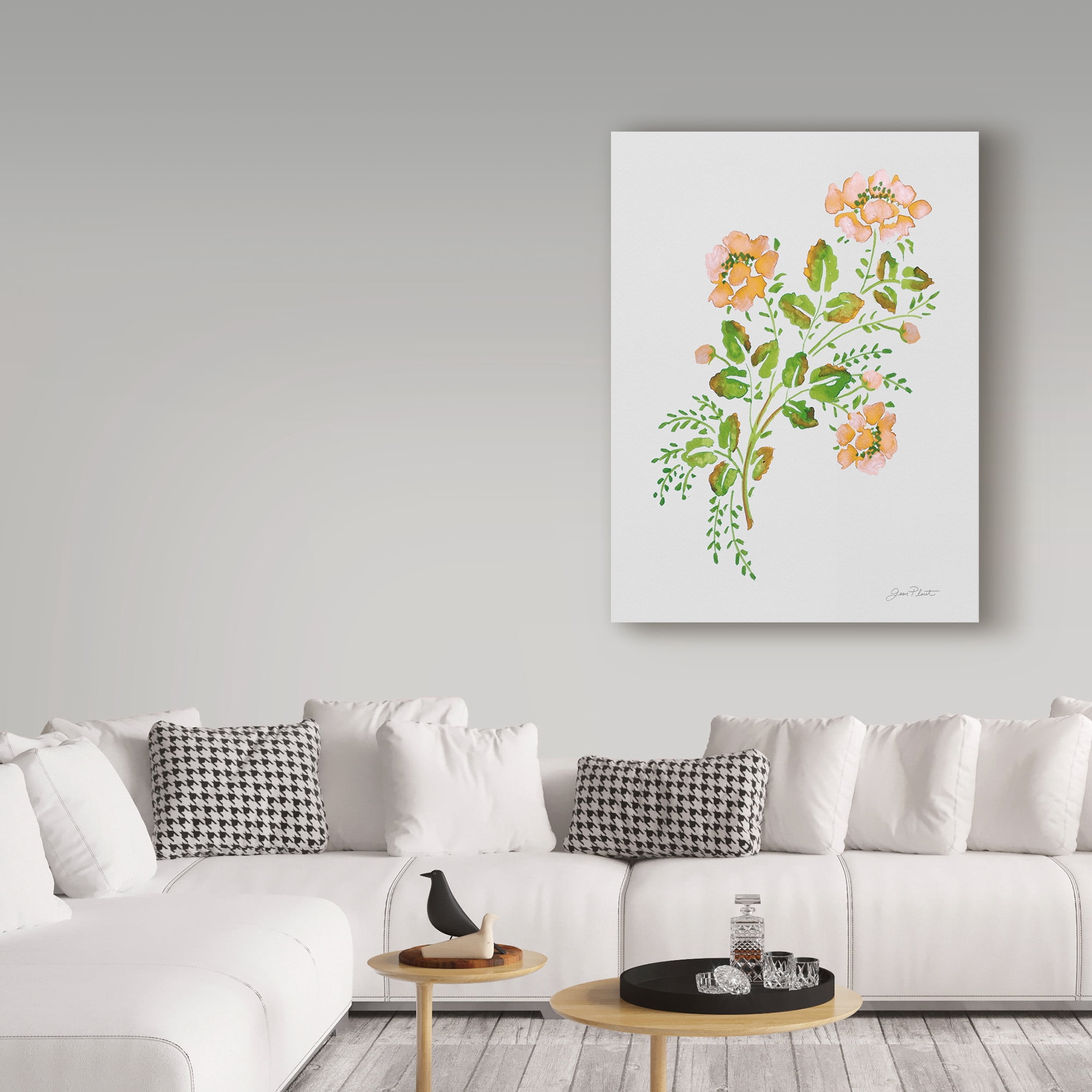 Trademark Fine Art 'Wild Rose Peach 1' Canvas Art by Jean Plout