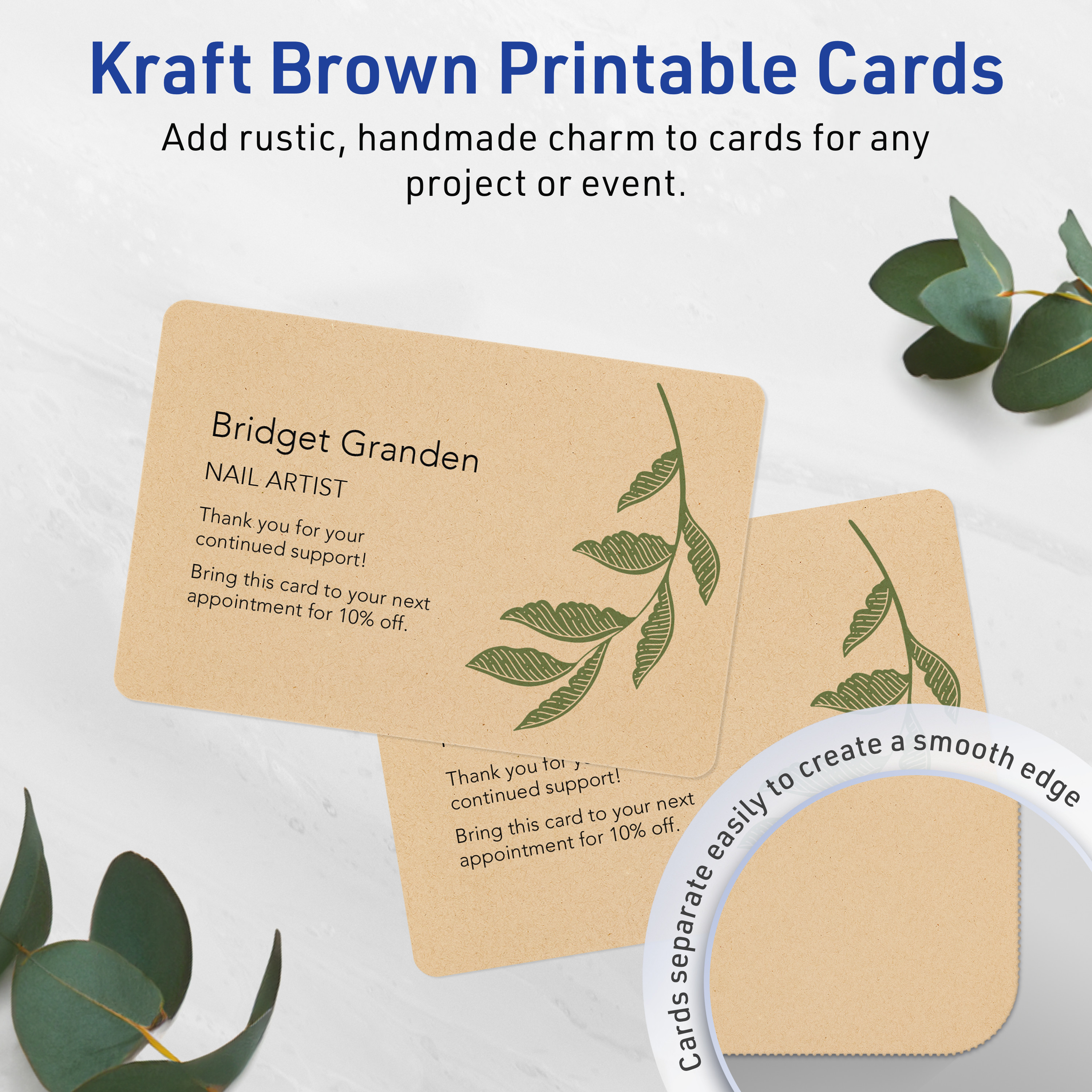 Avery Cards with Rounded Corners, 3" x 5", Kraft Brown, 150ct