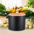 thumbnail image 6 of Fiocias Potato Storage Tin with Lid Potato Onion Garlic Storage Bin for Kitchen Home Black Large, 6 of 9