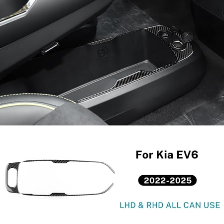 Real Soft Carbon Fiber Sticker For Kia EV6 GT EV 2022 2023 2024 2025 LHD RHD Car Bottom Console Decor Frame Interior Trim.