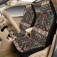 thumbnail image 3 of Xixirimido Car Seat Covers Front Seats Leather Universal Fit for Cars, Vans, Trucks, SUV, Set of 5 Car Seat Protector with Seatbelt Covers & Center Console Cover, Ethnic Tribal Skull, 3 of 8