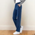 thumbnail image 2 of MIXUE Jeans For Women Denim Solid Color High Waist Elastic Straight Leg Trousers Pants Sportswear,Blue,S, 2 of 3