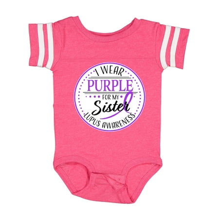

Inktastic I Wear Purple for my Sister- Lupus Awareness Boys or Girls Baby Bodysuit