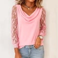 thumbnail image 1 of TaTaai Womens Solid Color Long Sleeve Ruched V Neck Pullover Casual Blouse Textured Detail Tunic Top for Daily Wear Gift, 1 of 6