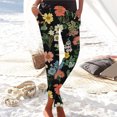 thumbnail image 5 of Women's Wide Leg Pants Print Harem Trousers Slip On Trousers Boho Beach Trousers Lightweight Casual Loose Trousers With Pockets Stretch Dress Casual Flowy Palazzo Pants Women, 5 of 7