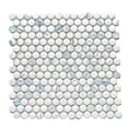 thumbnail image 5 of The Tile Life Eterna Penny 1" x 1" Calacatta Blue Glass Mosaic Floor and Wall Tile, 1 Sheet, 5 of 13