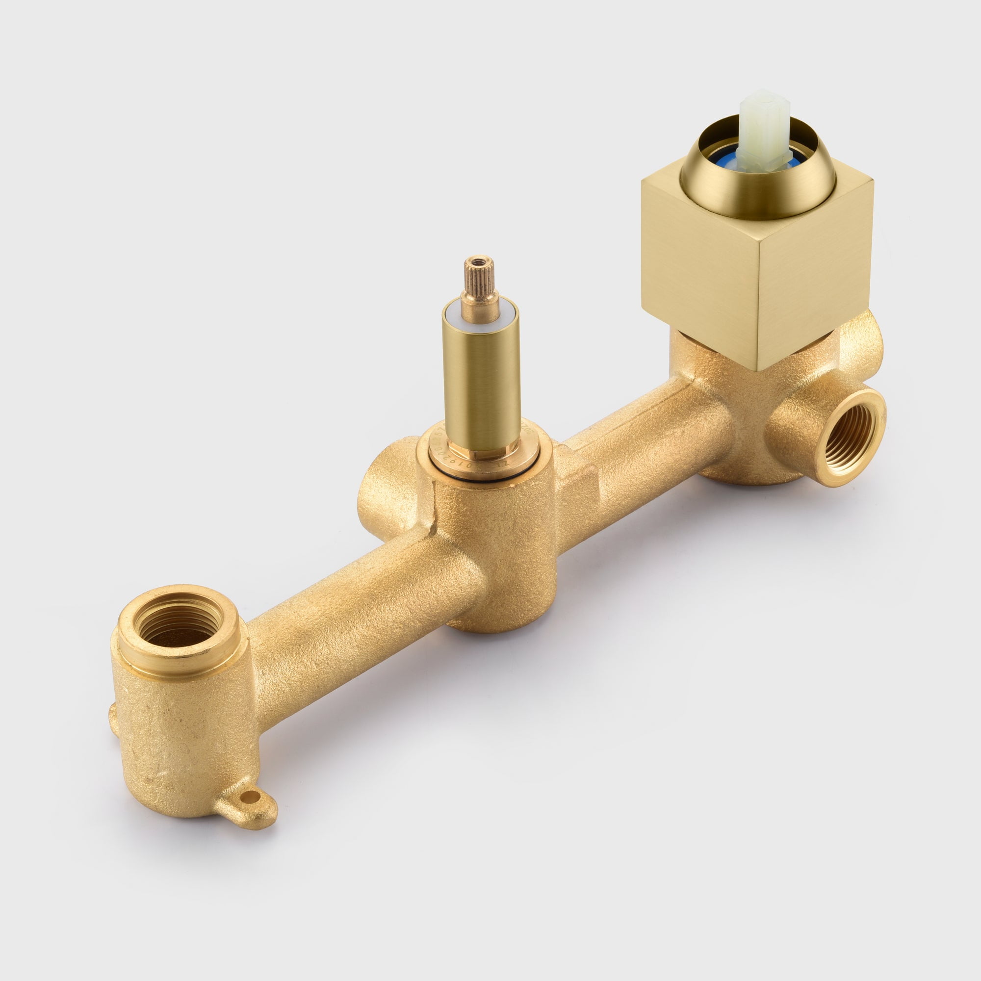 Brushed Gold Wall Mount Tub Faucet with Hand Shower, Waterfall Spout with Sprayer and Valve Sumerain