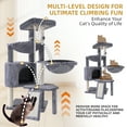 thumbnail image 6 of AIWIKIDE 37.4'' Cat Tree Cat Tower with Scratching Posts, Activity Centre Climbing Tree Cat Furniture with Cat Condo and Two Hammocks, Grey, 6 of 8