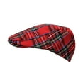 thumbnail image 3 of WITHMOONS Newsboy Flat Cap Tartan Check Plaid Outdoors Beret Hat YZ30078 (Red), 3 of 6