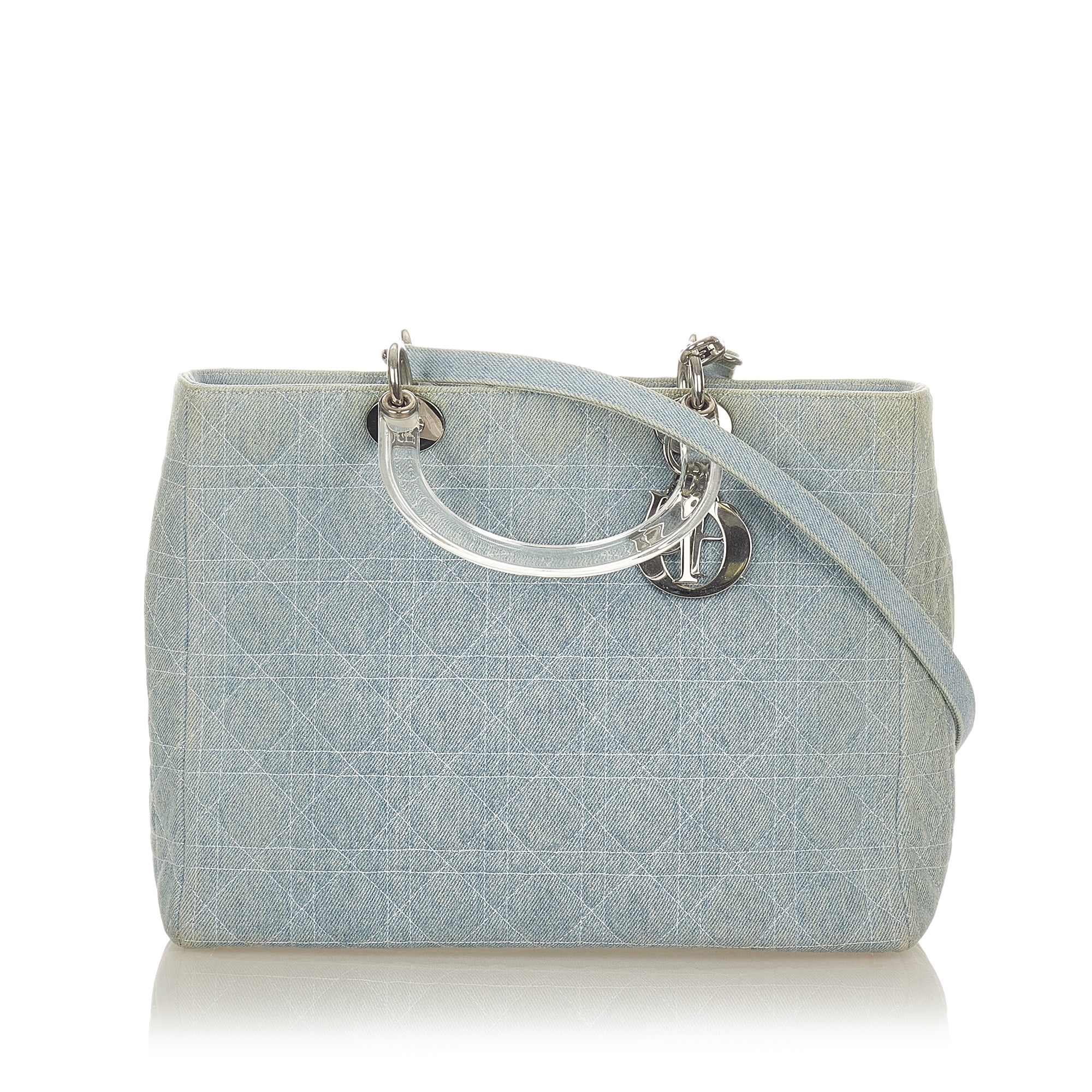 Blue Denim Fabric Lady Dior Satchel by Cannage Malaysia Ubuy