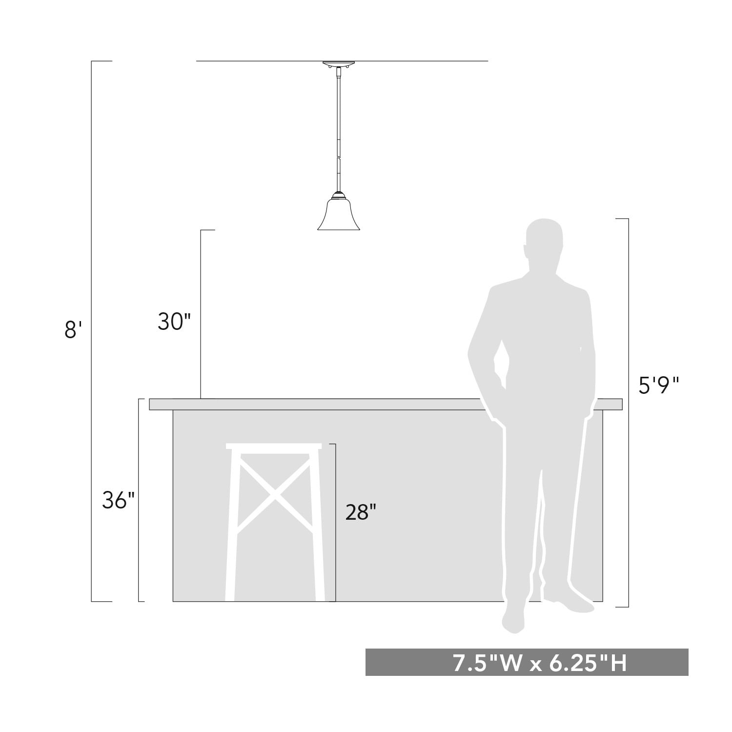 Wry Lighting Chime 1-light Pendant in Pewter