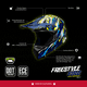 thumbnail image 2 of Casco Off-Road Freestyle Fire Azul/Amarillo Acabado Brillante XS, 2 of 9