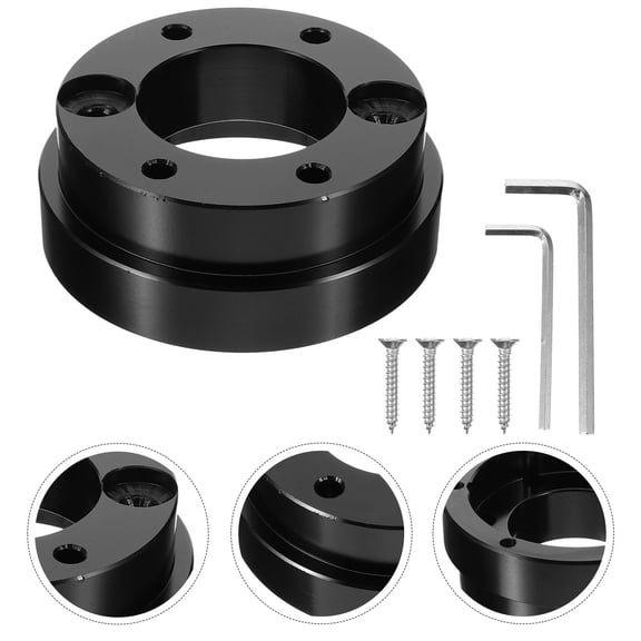 Worgeous 1Set Aluminum Racing Cars Steering Wheel Adapter Plate for Enhanced Driving Experience 7.8x7.8x1.2in