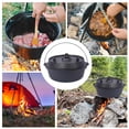 thumbnail image 4 of Pre-Seasoned Cast Iron Dutch Oven With Skillet Lid, Outdoor Camping Deep Pot for Camping Fireplace Cooking BBQ Baking Campfire, With Iron Pot Rack, 8 Quart, 4 of 14
