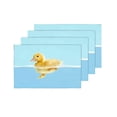 thumbnail image 4 of MKHERT Cute Little Yellow Duck Swim in Water Placemats Table Mats for Dining Room Kitchen Table Decoration 12x18 inch,Set of 4, 4 of 4