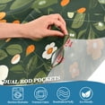 thumbnail image 3 of Yayeee Kitchen Curtains Tier Pair Light Filtering 27"x24" Rod Pocket Short Cafe Window Panel, Green Flowers Pattern, 3 of 7