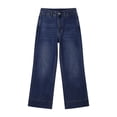 thumbnail image 5 of Erwazi Women's Ankle Length Jeans Solid Belted Wasit Straight Wide Leg Casual Trendy Denim Pants with Pockets, 5 of 7