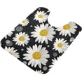 thumbnail image 5 of GZHJMY Daisy Flower Floral Polka Dot Bath Mat for Bathroom Shower U Shape Toilet Rugs Contour Carpet Set, Fluffy Absorbent & Machine Washable, 2 Piece Carpet Runner, 5 of 7