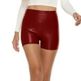 thumbnail image 6 of Teacher Appreciation Gifts AXXD Wine Workout Shorts Spring Faux Leather Summer High Waist Casual Shorts Elastic Pants Shorts Womens Plus Size Clearance $5, 6 of 7