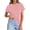 Pink #11, variant on WULMLEO Women's Rolled Cuff Crew Neck T-Shirt Soft Cotton Casual Short Sleeve Tops for Summer Daily Wear Beach Vacation Yellow M