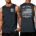 thumbnail image 2 of Men's Freedom Patriotic Tank Top with USA Flag Graphic and Sleeveless Design Featuring Double-Sided Print for Independence Day 2026 Memorial Day Gym Workouts Beach Days Navy M, 2 of 5