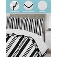 thumbnail image 4 of Quilts Twin Size Bedding Set, Black Line Striped Lightweight Quilted Comforter, Farmhouse Modern Geometric Stripes Soft Reversible Bedspread Coverlet with Pillow Covers for All Season, 68" x 86", 4 of 7