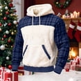 thumbnail image 2 of Lmnyox Men's Christmas Hoodies Plaid Print Long Sleeve Fleece Sweatshirts Thermal Casual Pullover with Pocket, 2 of 3