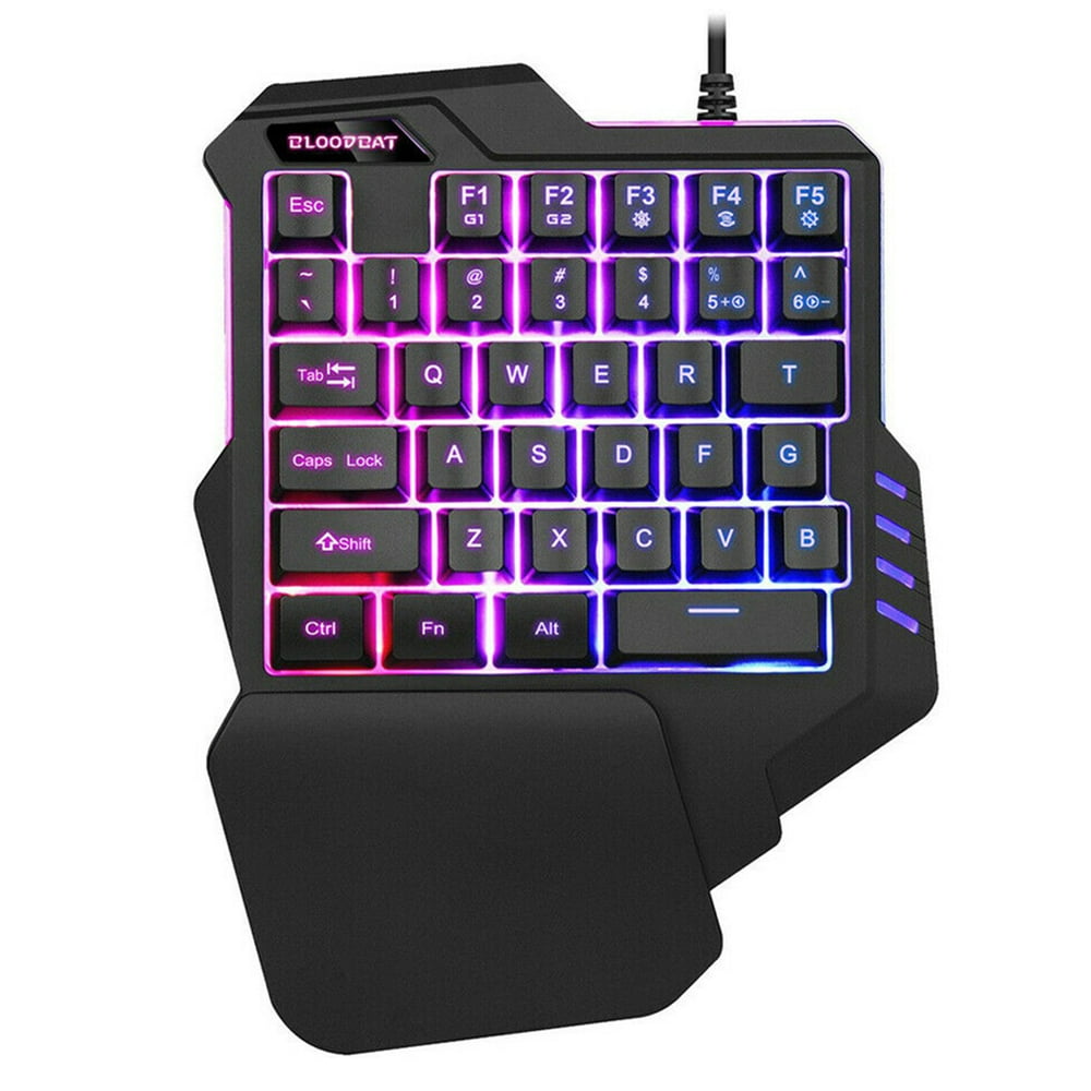One Handed Keyboard 35keys RGB Wired Gaming Keyboard for PS4 Xbox One