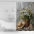 thumbnail image 4 of Small Stall Shower Curtain 48x72 Inch Narrow Half Size Spring Floral Bath Curtains Bathroom Decor Summer Flower Pastoral Watercolor Bee Waterproof Fabric Shower Curtain Set with Hooks 48 Inch, 4 of 6