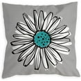thumbnail image 4 of Teal Pillow Covers 18x18 Set of 4 Turquoise and Grey Decorative Throw Pillow Cover for Couch Modern Daisy Pillows Case for Living Room Cushion Bed Outdoor Home Decor, 4 of 6
