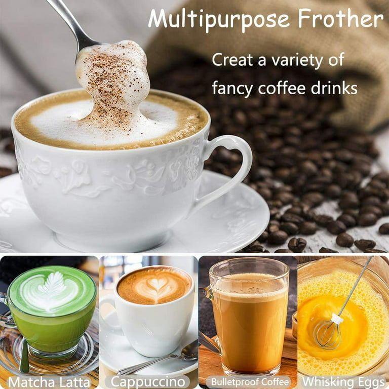Zulay Original Milk Frother Handheld Foam Maker for Lattes - Whisk Drink Mixer for Bulletproof Coffee, Mini Foamer for Cappuccino, Frappe, Matcha, Hot Chocolate