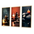 thumbnail image 3 of Designart "Candle Flame Zen Symbolism in Stone Cairn III" Spiritual Stone Framed Wall Art Set Of 3 - Black Traditional Frame Gallery Set For Office Decor, 3 of 6