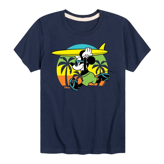 Disney - Beach Mickey - Youth Boys Short Sleeve Graphic T-Shirt