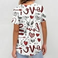 thumbnail image 4 of Lumtrix Valentines Scrub Tops Women Cute Side Slit Shirt Heart Print Plus Size V Neck Short Sleeve Nursing Uniform with Pockets White 2XL, 4 of 5