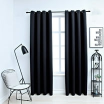 Casafoyer Blackout Curtains with Rings 2 pcs Black 54"x63" Fabric