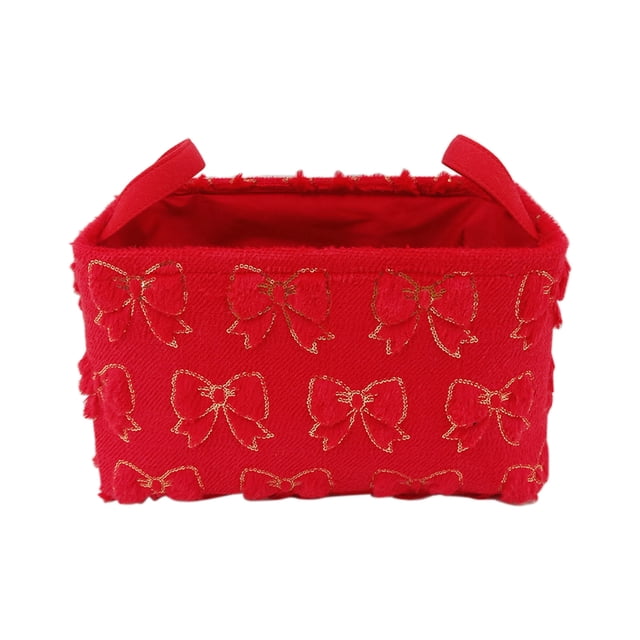 Dirty Clothes Basket Large Velvet Embroidered with Convenient Handle for Household Laundry Pink