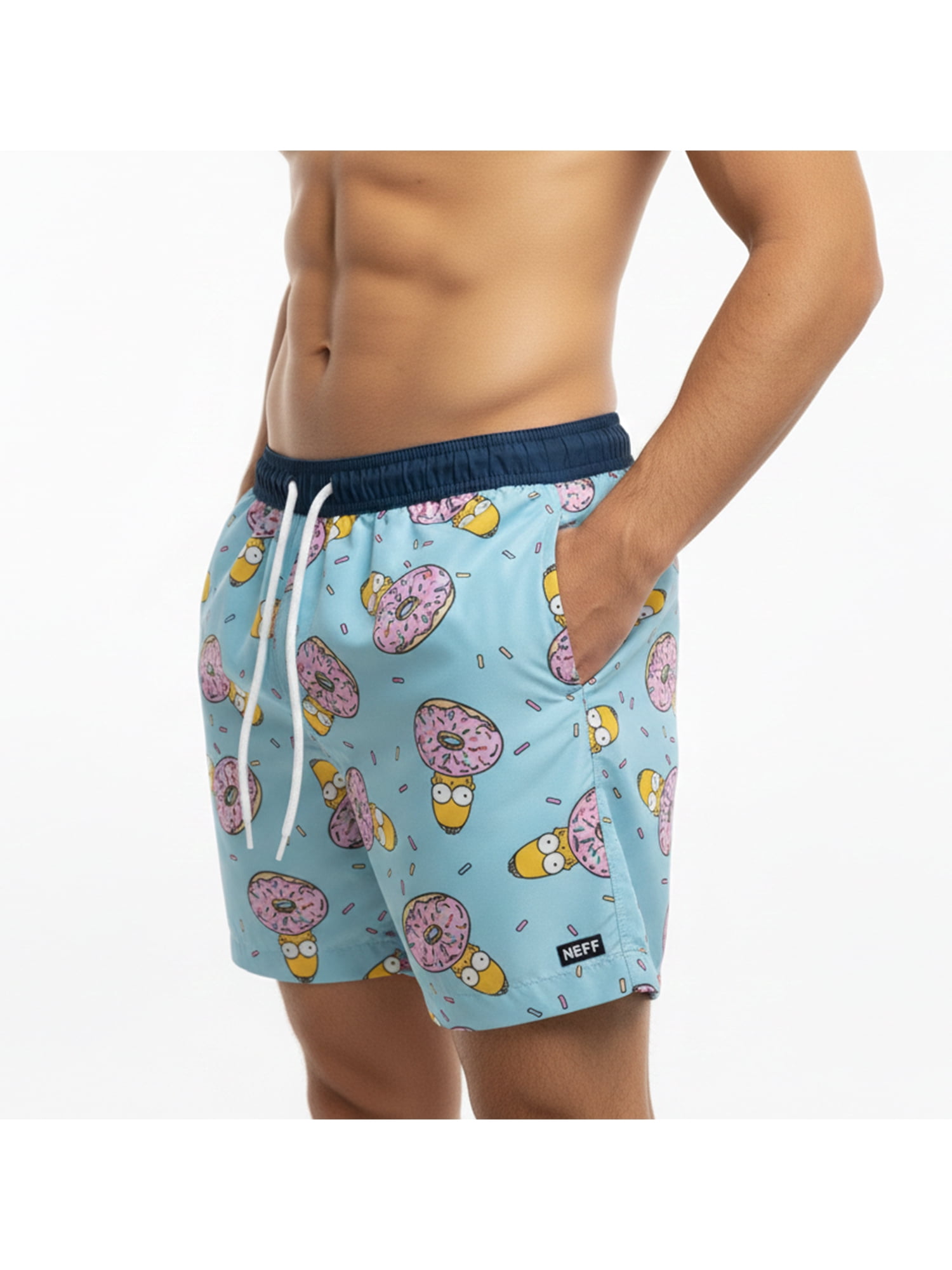 Neff Men's and Big Men's The Simpsons Print Swim Trunks, Sizes S-3XL