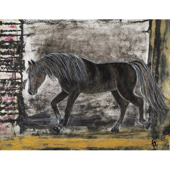 "Baraka Merens Horse" Painting Print on Wrapped Canvas
