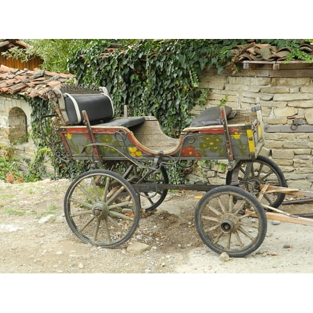Canvas Print Antique Nostalgia Coach Wagon Horse Drawn Carriage Stretched Canvas 10 x 14