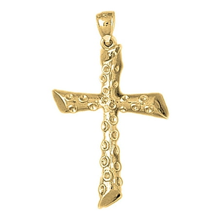 18K Yellow Gold Latin Cross Pendant - 39 mm
