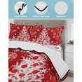 thumbnail image 4 of Red Christmas Tree Twin XL Size Down Alternative Comforter, Lightweight Comforter Quilt Bedding Set with Pillow Shams Balls Xmas Snowflake Winter All Seasons Bed Comforter Duvet Insert 68"x98", 4 of 7