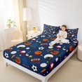 thumbnail image 4 of Homewish Kids Teens Football Basketball Soccer Print 4pcs Bed Sheets,Eat Sleep Sports King Sheets,Ball Gamer Super Cozy Sheet Set,Microfiber Bedroom Decor, 4 of 7