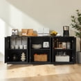 thumbnail image 2 of Hassch 67 Inch Large Buffet Sideboard with 6 Doors, Farmhouse Coffee Bar Cabinet, Modern Storage Cabinet for Kitchen, Dining Room, Living Room, Black, 2 of 7