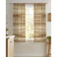 thumbnail image 4 of Light Brown Wood Grain Sheer Curtains 54 Inch Length 2 Panels Set for Living Room/Bedroom, Western Farmhouse Barn Door Kitchen Curtains Grommet Semi-Sheer Curtains Drapes Window Treatments 42"x54"x2, 4 of 7