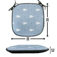 thumbnail image 4 of Nautical Chair Seating Cushion Set of 4, Underwater Aquatic Life Fish and Little Symmetrical Anchor Design, Seat Pads for Office with Anti-slip Backing, 16"x16", White Blue, by Ambesonne, 4 of 7